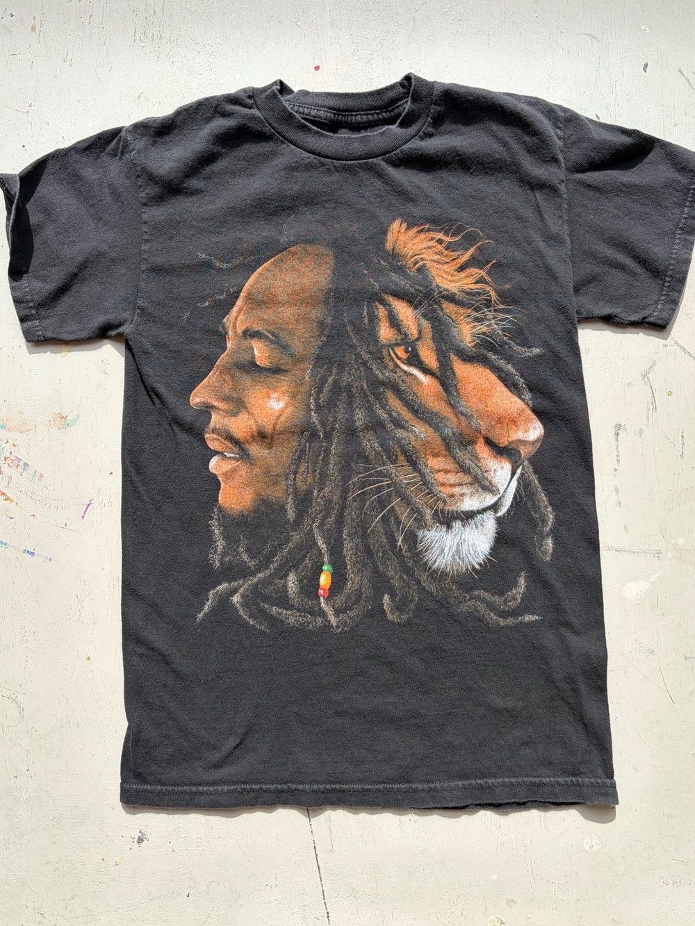 Men's‎ Bob Marley T-Shirt Black Lion Portrait S Reggae Zion Jamaica Rasta Love 1